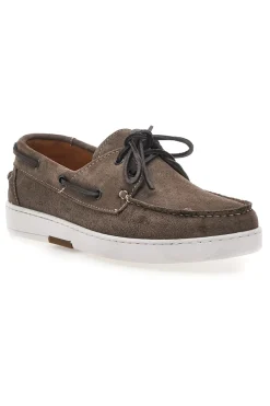 Mocassini Stile Barca Taupe con Tomaia in Pelle Made in Italy CLAREMORRIS 2011