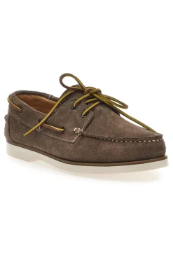Mocassini Stile Barca Tortora in Pelle Camoscio CLAREMORRIS 10