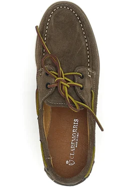 Mocassini Stile Barca Tortora in Pelle Camoscio CLAREMORRIS 10