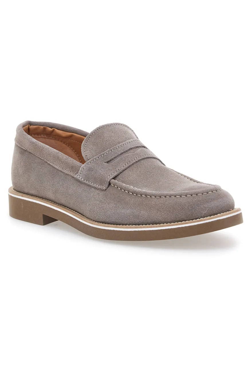 Mocassini Taupe In Pelle Scamosciata Pittarello 115