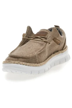 Mocassini taupe in tessuto con lacci Max dillan WALLY BIG CVS