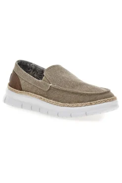 Mocassini taupe in tessuto con tallone a contrasto Max dillan MXM518A66