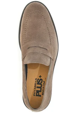 Mocassini Taupe In Vera Pelle Scamosciata Pittarello Plus 66