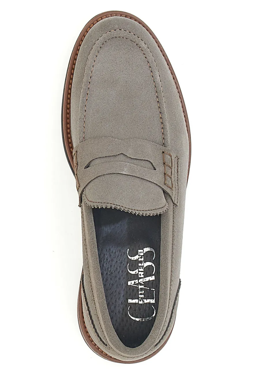Mocassini tortora con bocca di leone PITTARELLO CLASS 014