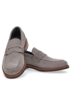 Mocassini tortora con bocca di leone PITTARELLO CLASS 014