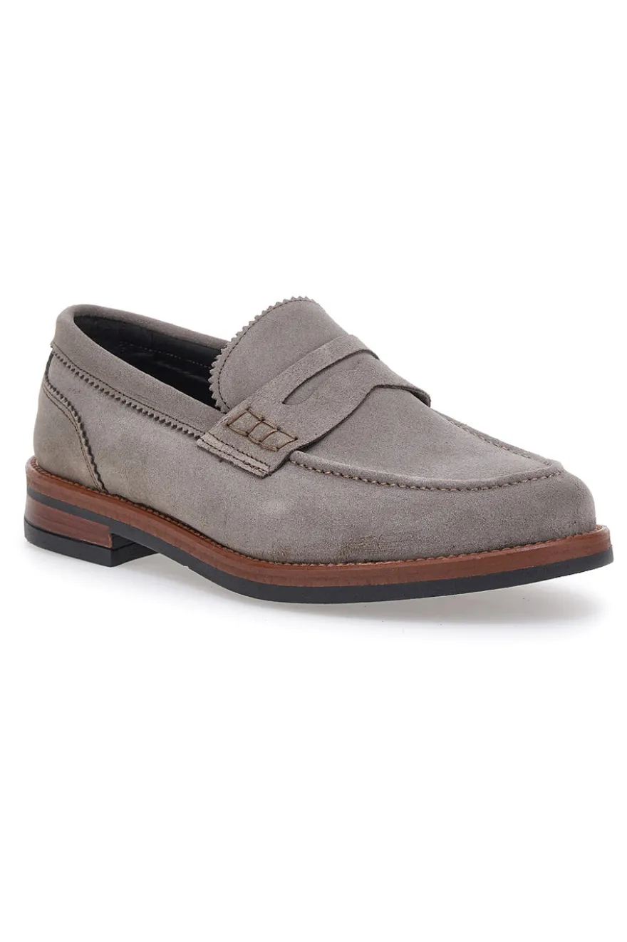 Mocassini tortora con bocca di leone PITTARELLO CLASS 014