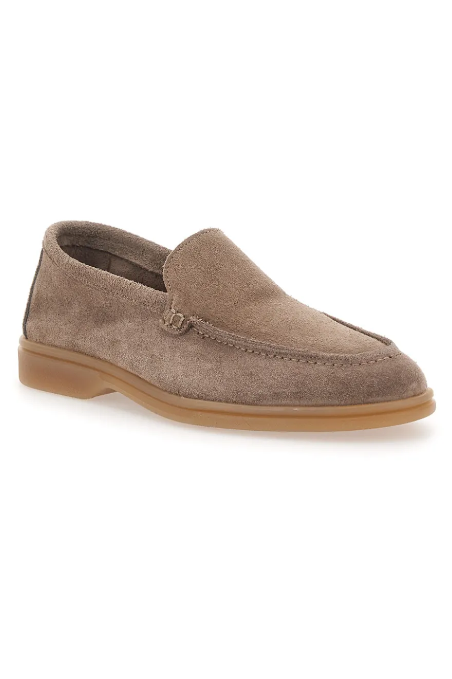 Mocassini Tortora con Tomaia in Suede Vera Pelle PTR 2070