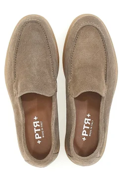 Mocassini Tortora con Tomaia in Suede Vera Pelle PTR 2070