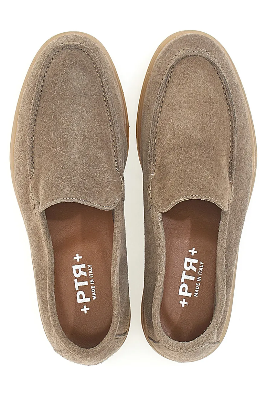 Mocassini Tortora con Tomaia in Suede Vera Pelle PTR 2070