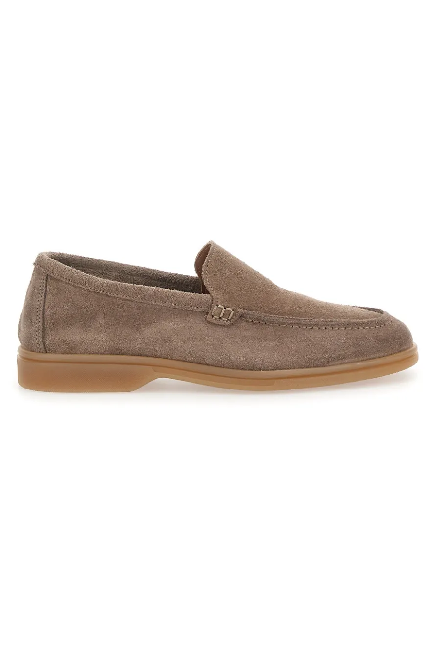 Mocassini Tortora con Tomaia in Suede Vera Pelle PTR 2070