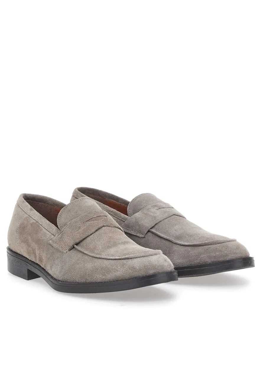 Mocassini Tortora in Pelle Suede Made in Italy PITTARELLO 0730