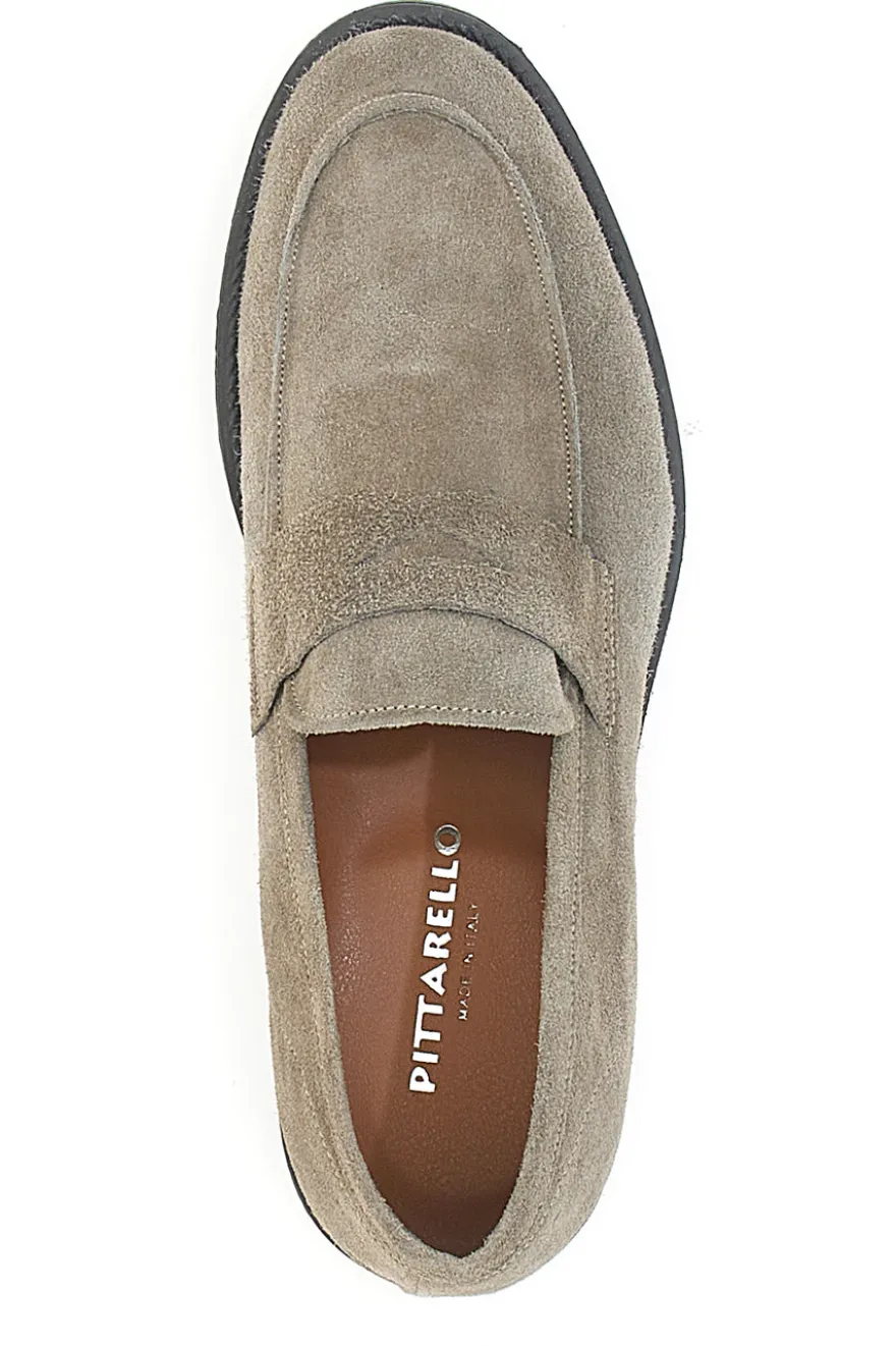 Mocassini Tortora in Pelle Suede Made in Italy PITTARELLO 0730