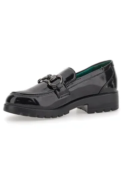 Mocassini Vegan Neri Lucidi con Morsetto Eco Bio J52323M6