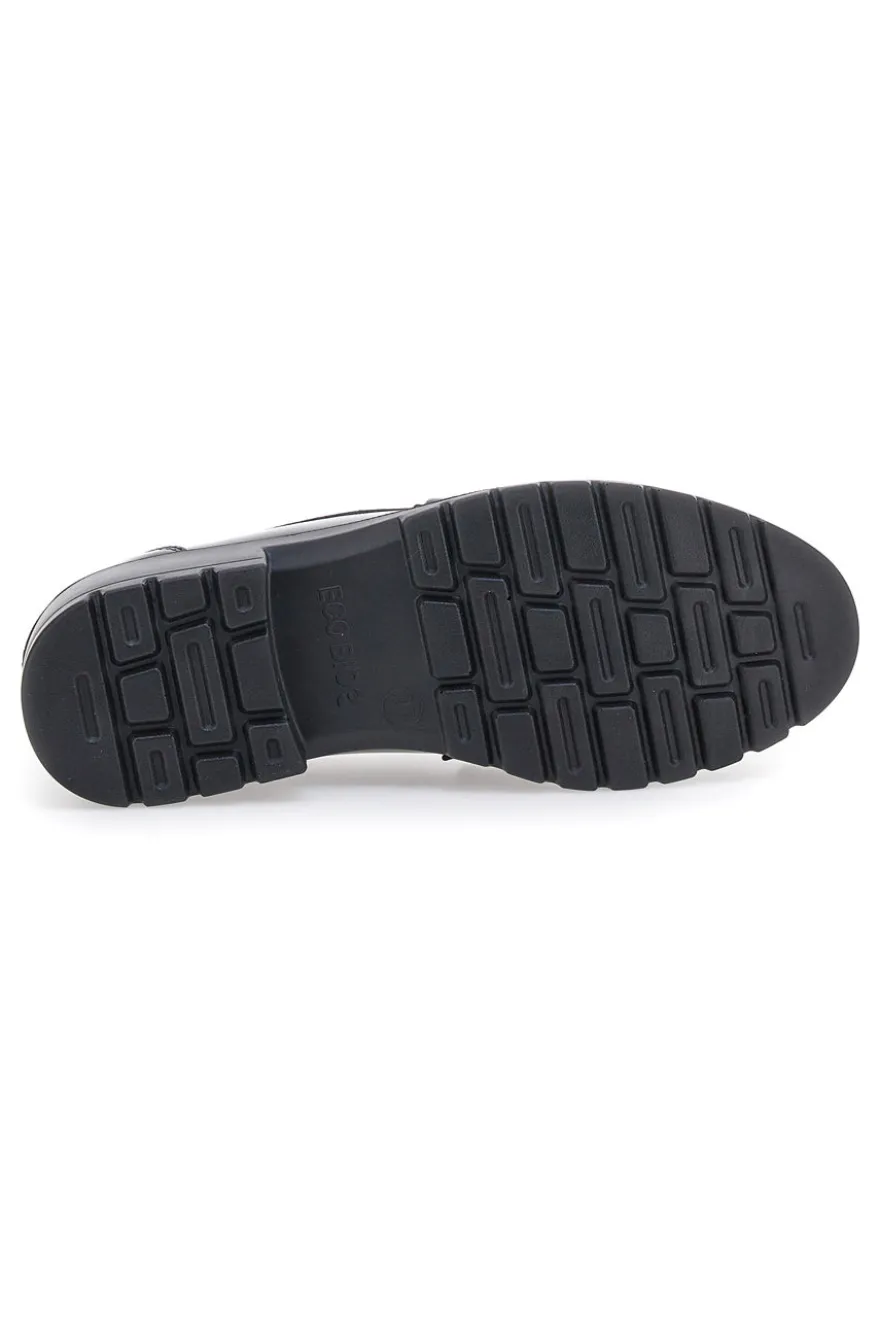 Mocassini Vegan Neri Lucidi con Morsetto Eco Bio J52323M6