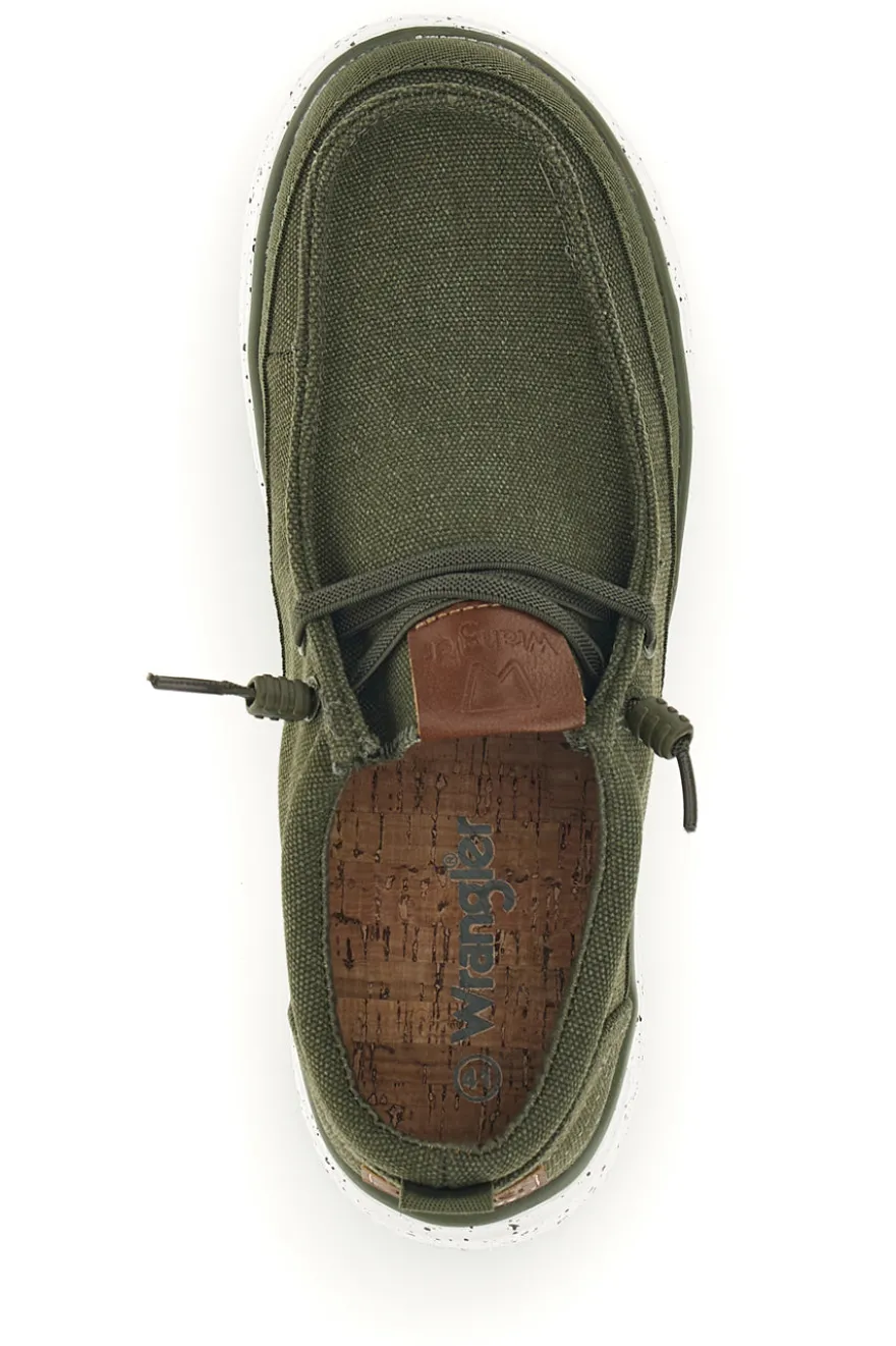 Mocassini verde in tessuto Wrangler 2026103657C