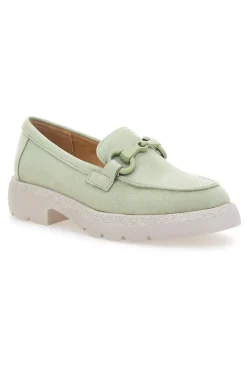Mocassini Verde Pastello Con Morsetto Le Havre Paris 230052