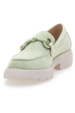 Mocassini Verde Pastello Con Morsetto Le Havre Paris 230052