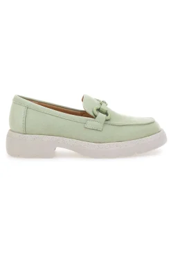 Mocassini Verde Pastello Con Morsetto Le Havre Paris 230052