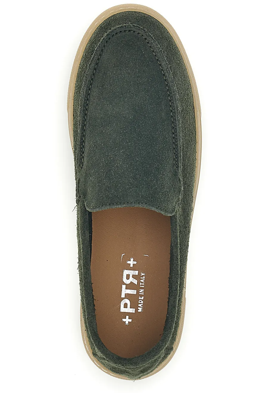 Mocassini verdi in pelle Ptr 3255