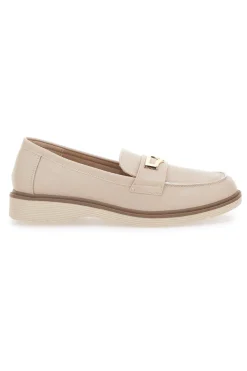 Mocassino Beige con Morsetto Color Oro Le Havre Paris 3202121