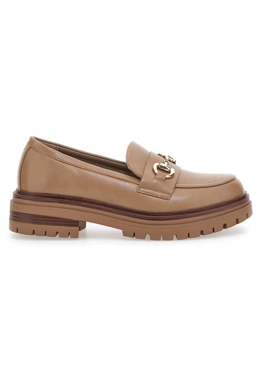 Mocassino Beige con Morsetto Dorato CAFE' COST 9Y7298