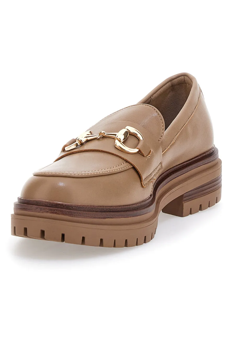Mocassino Beige con Morsetto Dorato CAFE' COST 9Y7298