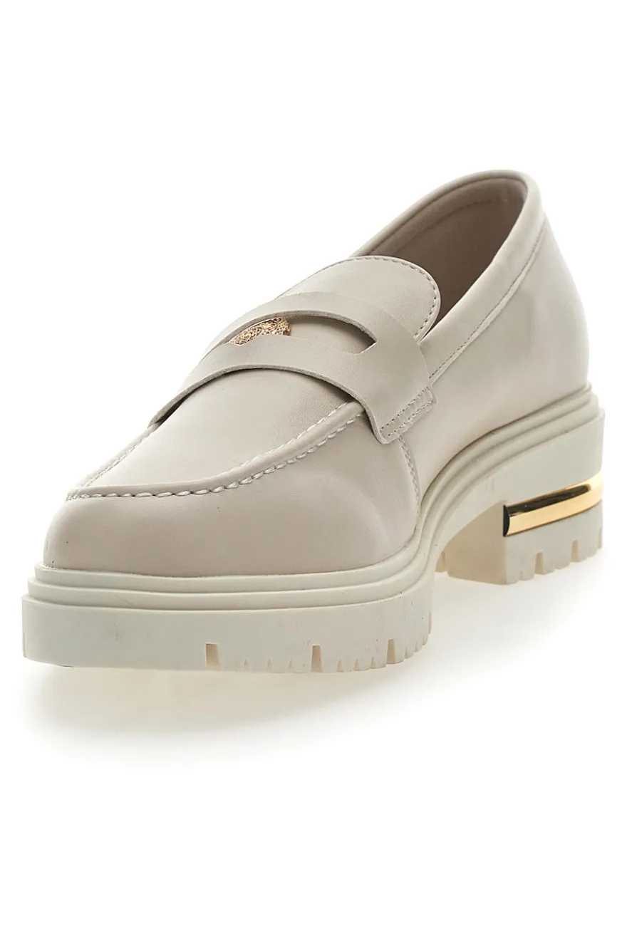Mocassino Beige e Dettagli Oro Energy 1303