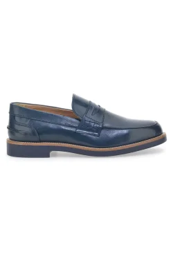 Mocassino Blu Made In Italy In Vera Pelle Pittarello 8027