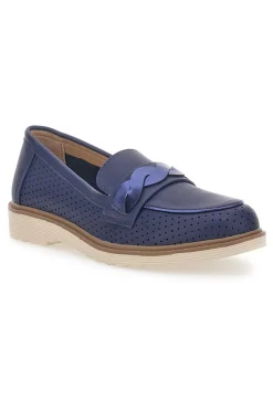 Mocassino Blu Traforato Le Havre Paris 526819