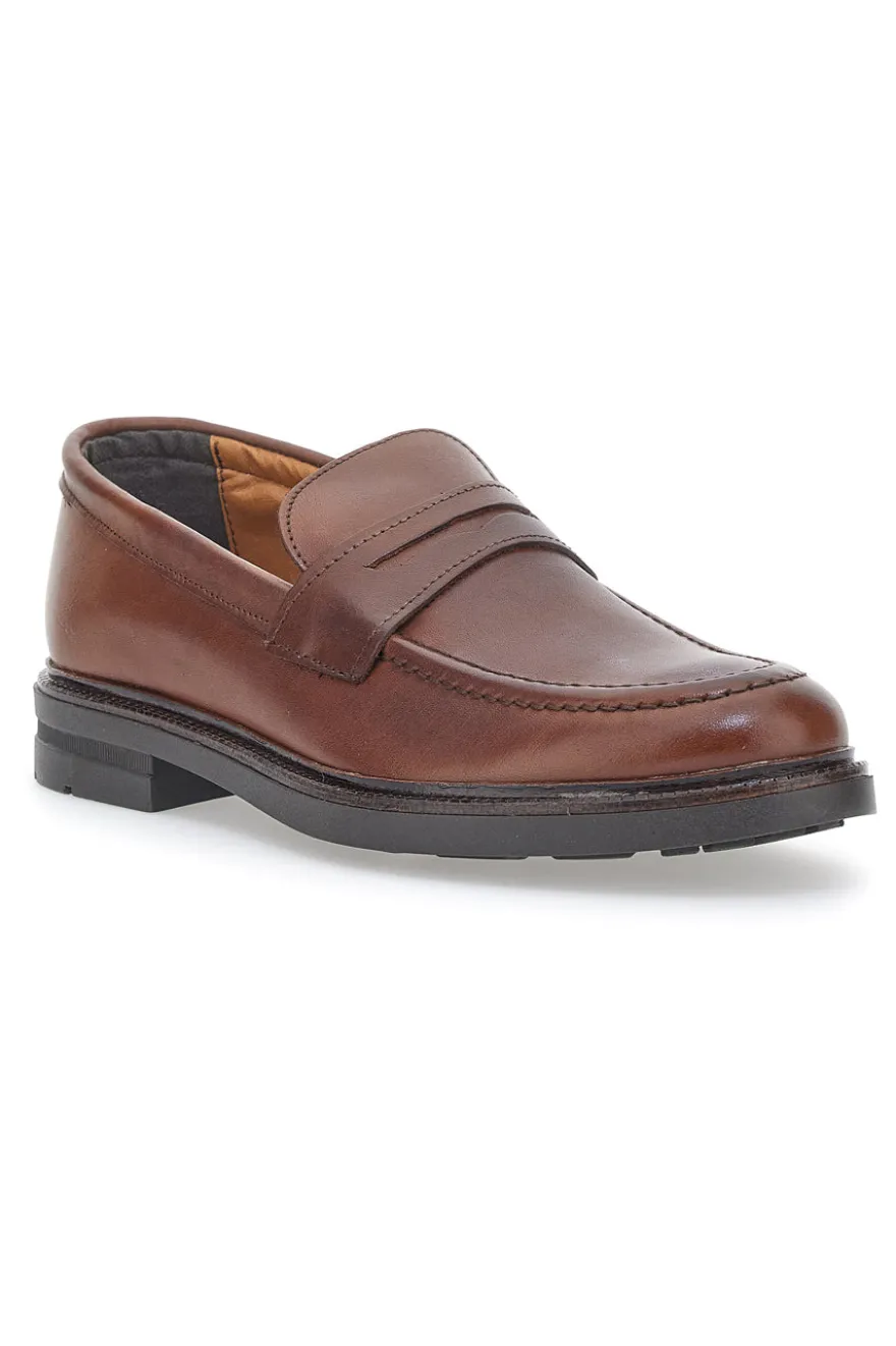 Mocassino Claremorris 204 Marrone Vera Pelle