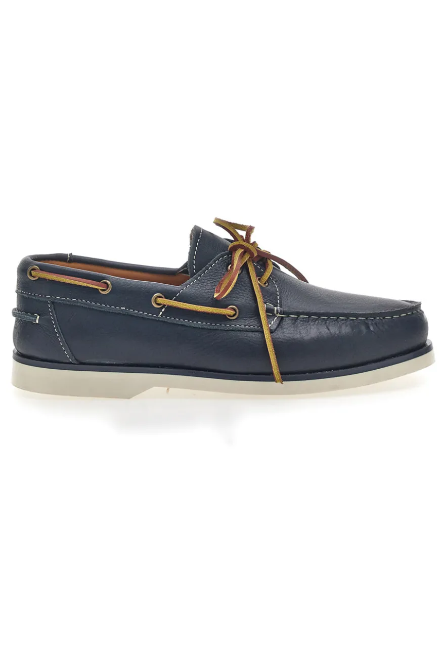 Mocassino in Stile Barca Vera Pelle Blu Longford 10