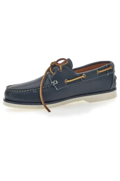 Mocassino in Stile Barca Vera Pelle Blu Longford 10