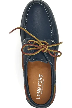 Mocassino in Stile Barca Vera Pelle Blu Longford 10