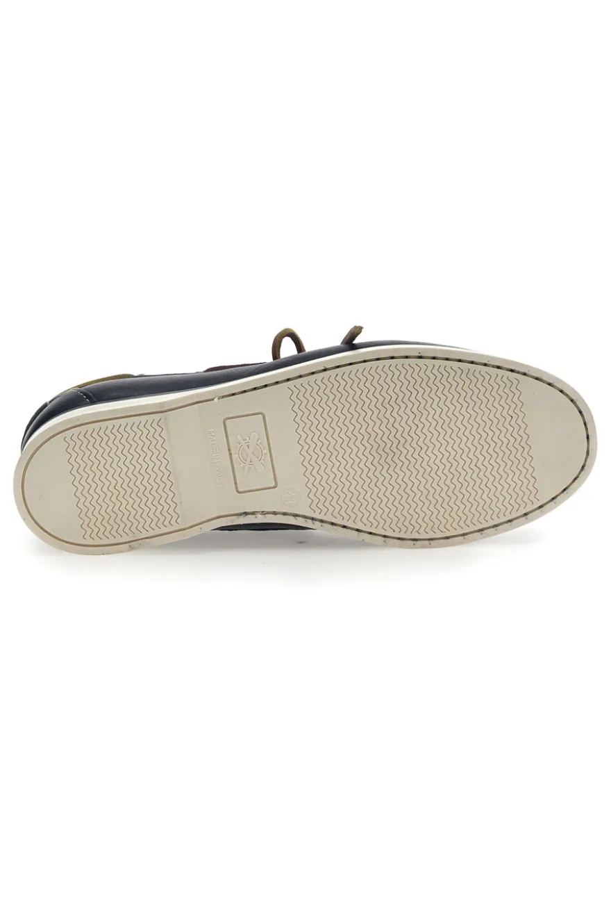 Mocassino in Stile Barca Vera Pelle Blu Longford 10