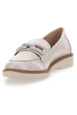 Mocassino Lucido Beige con Catenella Le Havre Paris 526817
