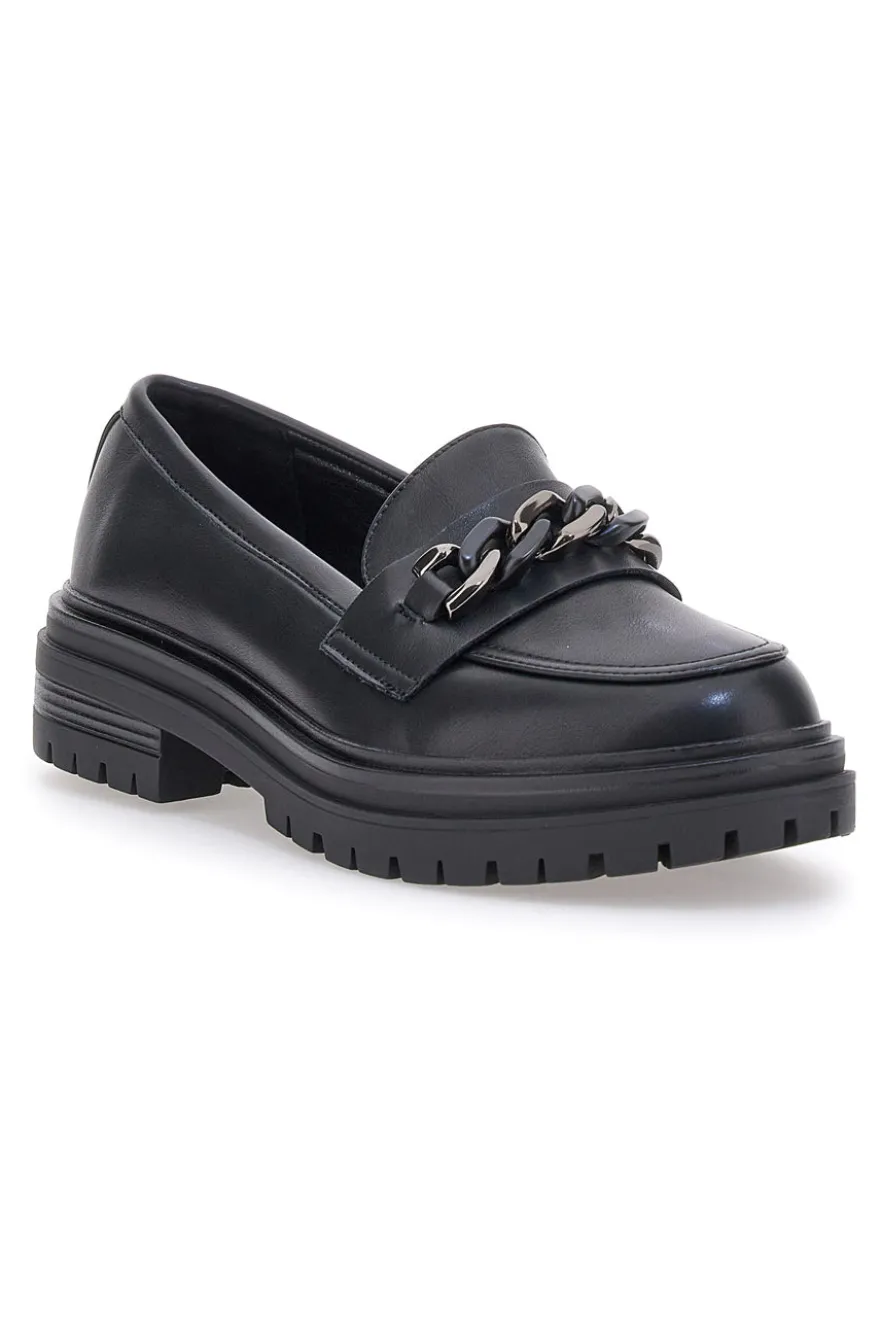 Mocassino Nero con Catena CAFE' COST 9Y7298