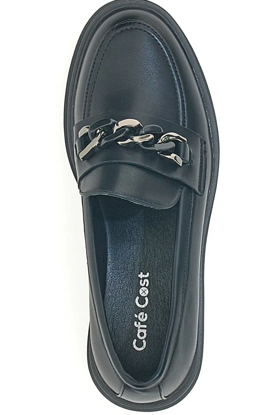 Mocassino Nero con Catena CAFE' COST 9Y7298