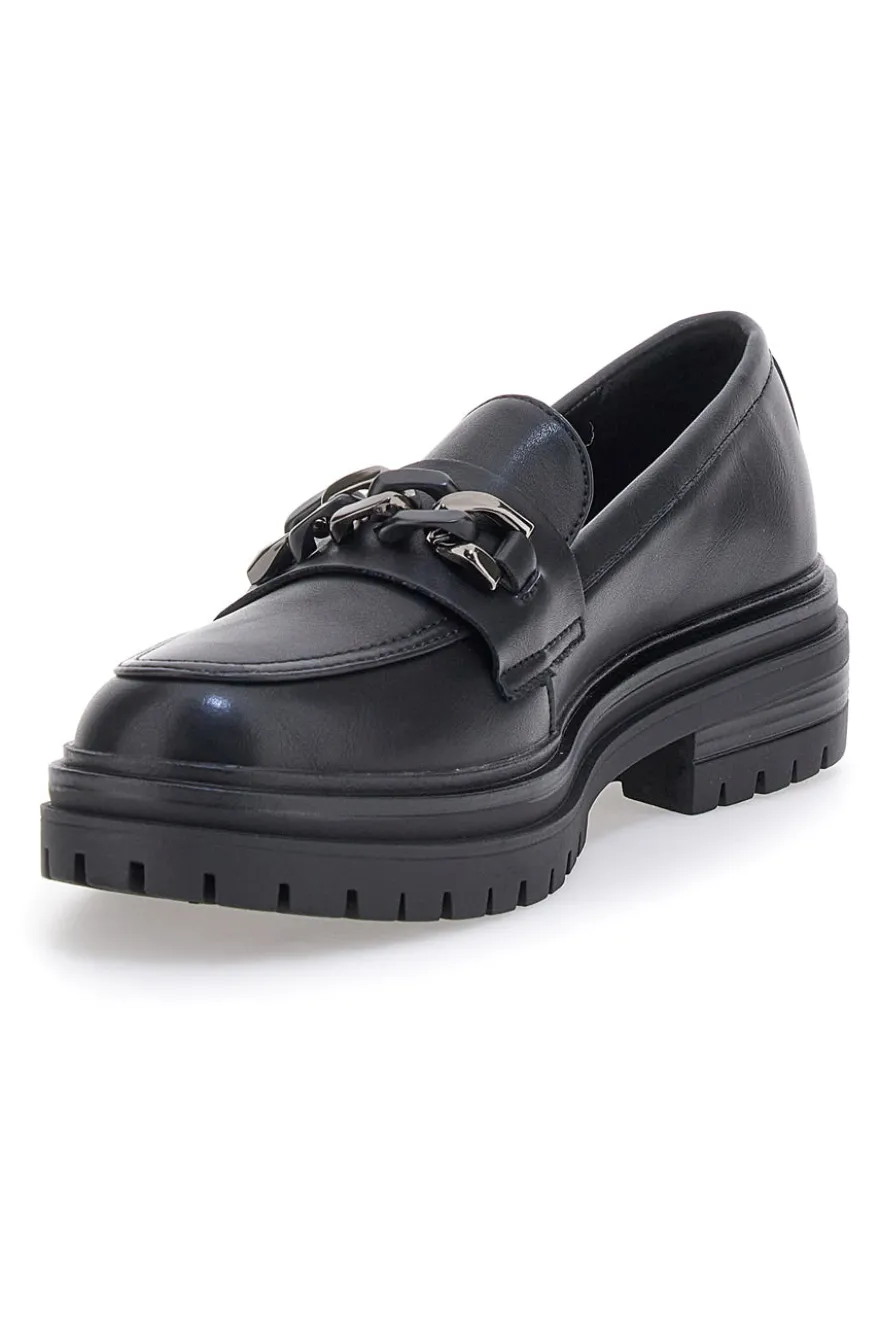 Mocassino Nero con Catena CAFE' COST 9Y7298
