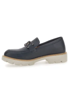 Mocassino Nero con Catenella e Suola Carrarmato Le Havre Paris 602915