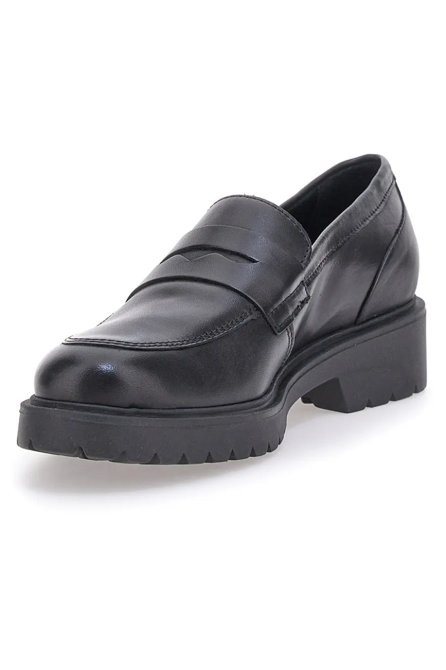 Mocassino nero con suola carrarmato Pittarello glam 842120