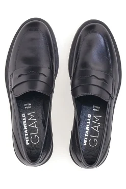 Mocassino nero con suola carrarmato Pittarello glam 842120