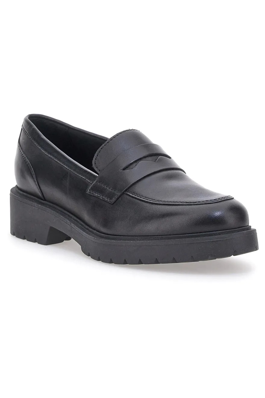 Mocassino nero con suola carrarmato Pittarello glam 842120
