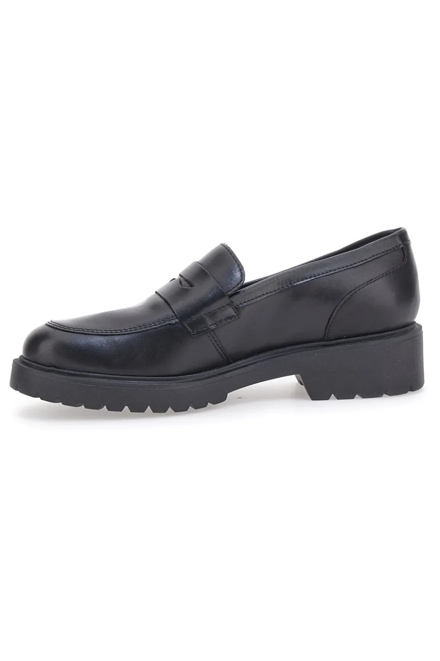 Mocassino nero con suola carrarmato Pittarello glam 842120