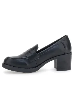 Mocassino nero con tacco a blocco CAFE' COST H6913214