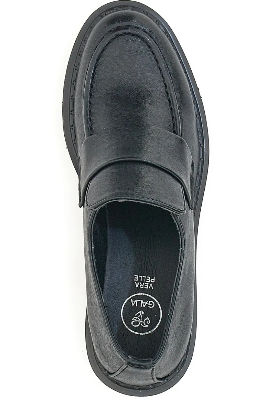 Mocassino Nero con Tacco Galia 2200115