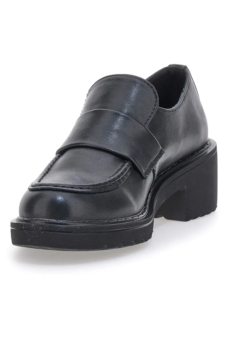 Mocassino Nero con Tacco Galia 2200115