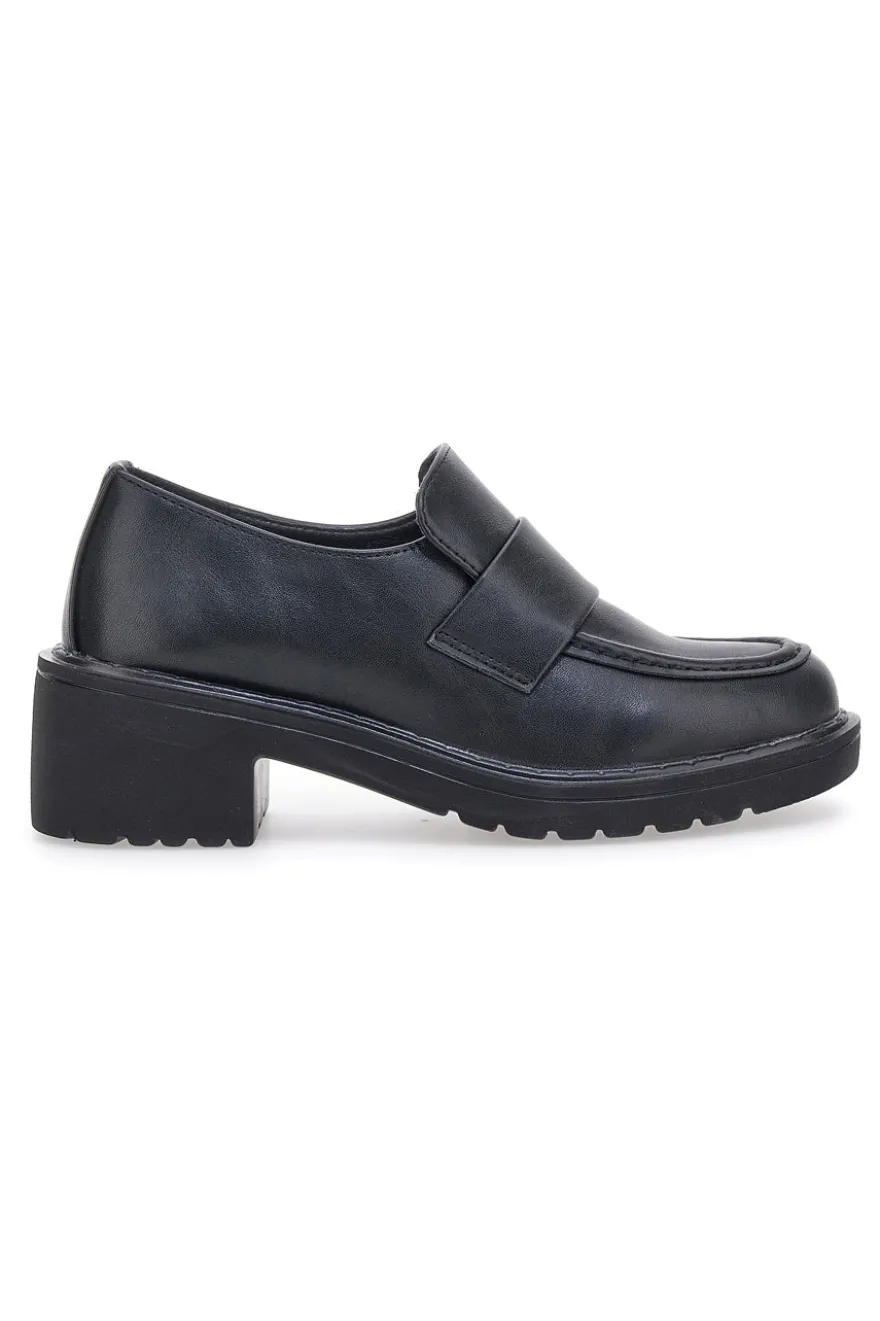Mocassino Nero con Tacco Galia 2200115