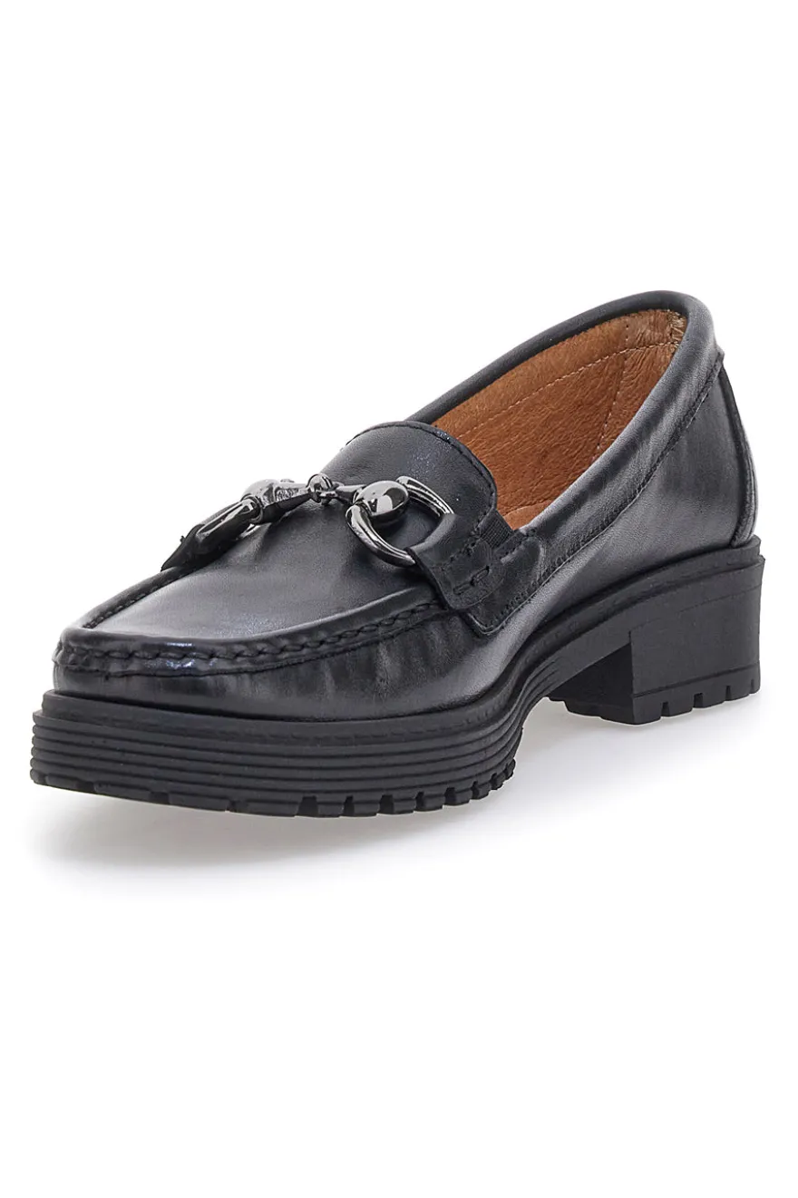 Mocassino nero in vera pelle PITTARELLO FOCUS 8300