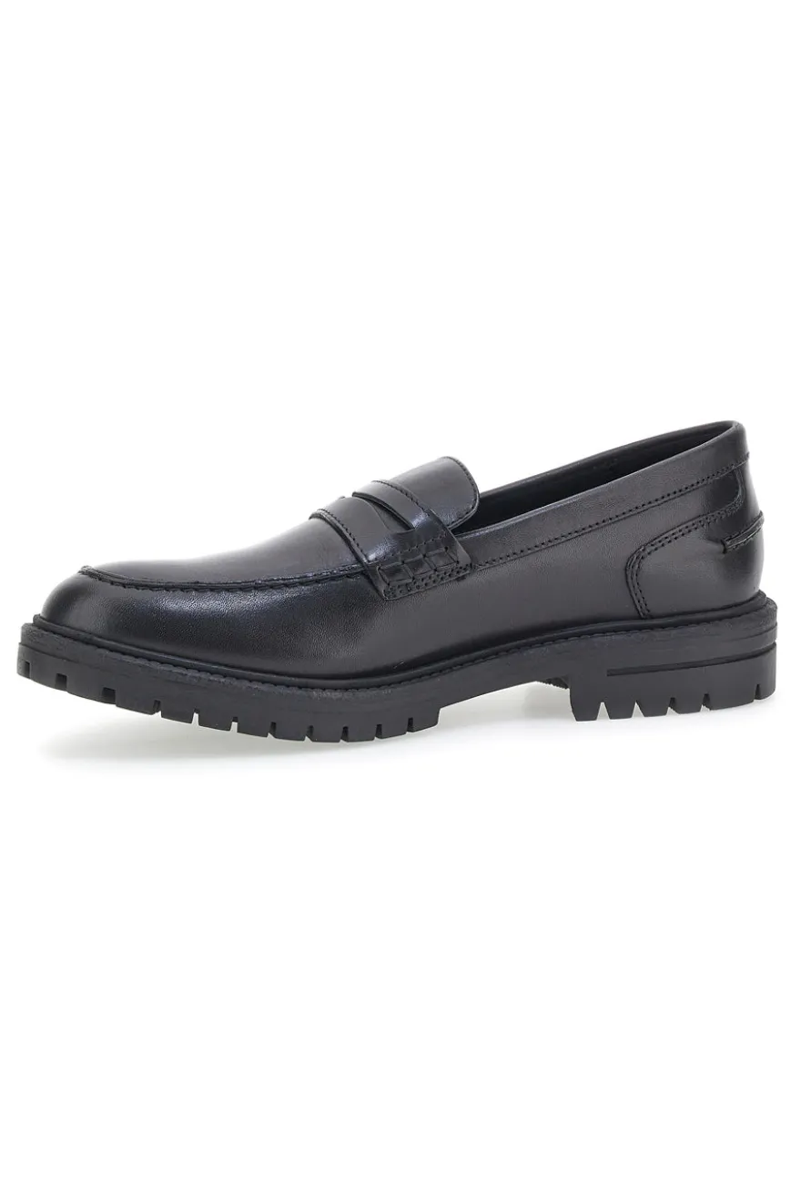 Mocassino Nero Vera Pelle Altemberg 23111