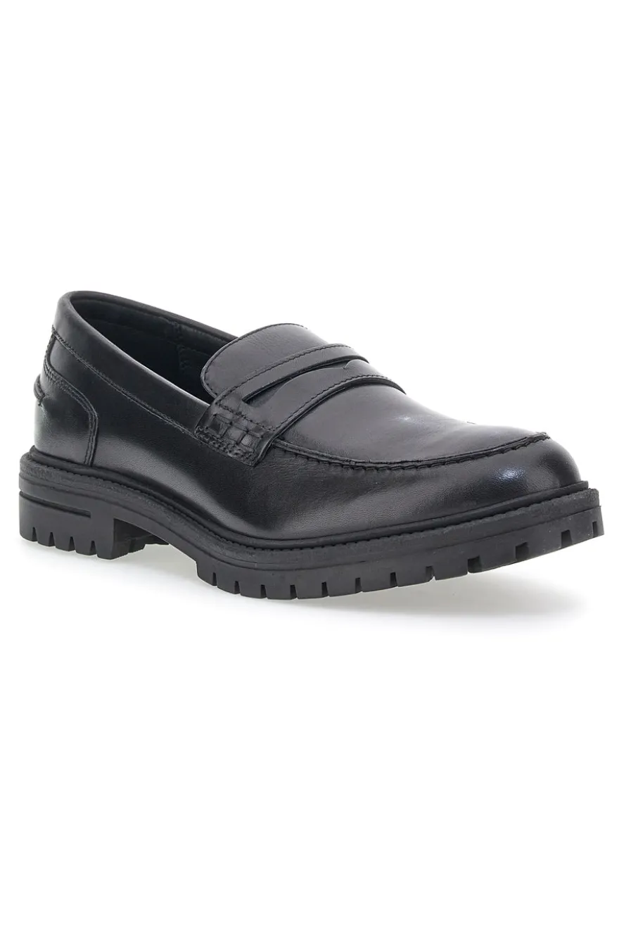 Mocassino Nero Vera Pelle Altemberg 23111
